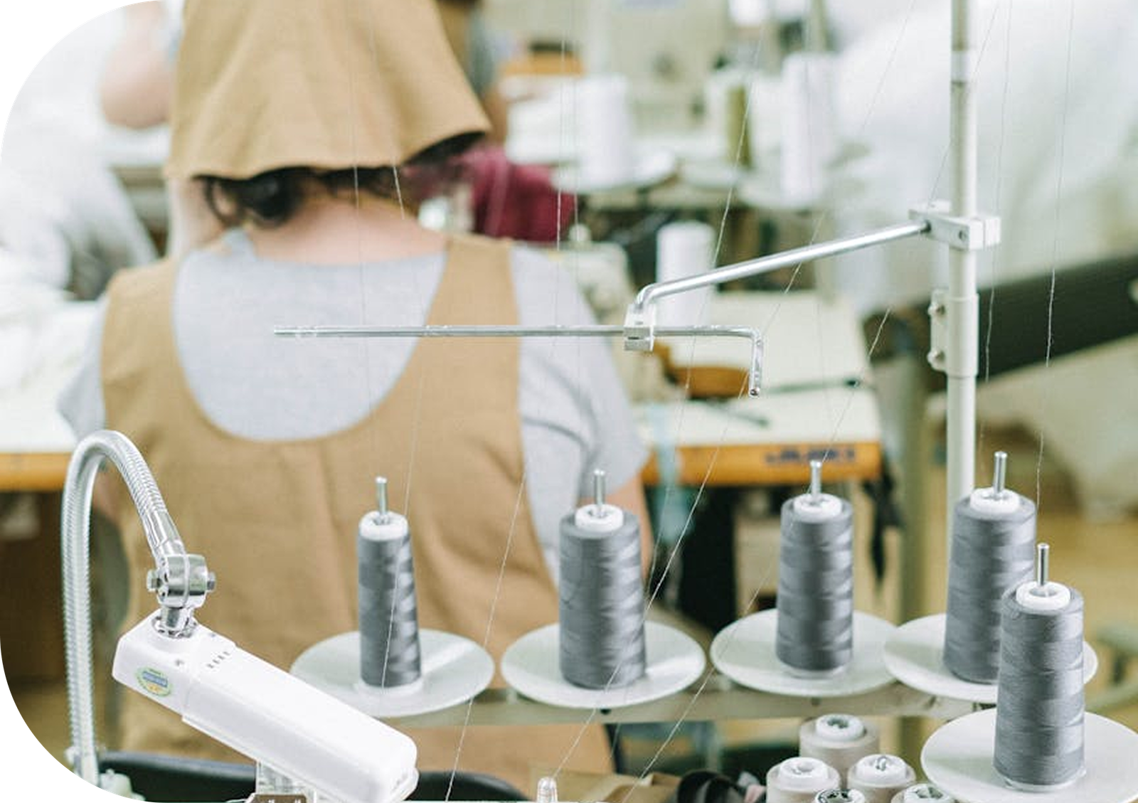 Artisan working at a textile machine